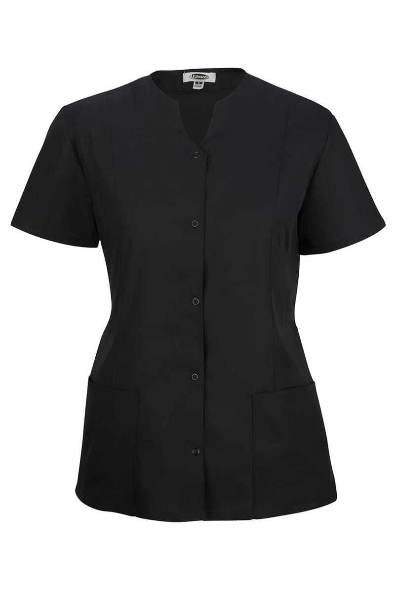 Black Housekeeping Snap Front Tunic – UniformsInStock.com