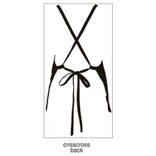 Load image into Gallery viewer, Black Criss Cross Bib Apron (3 Pockets)