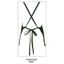 Load image into Gallery viewer, Hunter Green Criss Cross Bib Apron (3 Pockets)