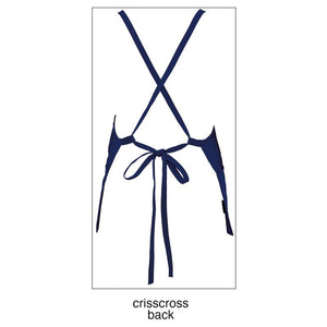 Navy Criss Cross Bib Apron (3 Pockets)