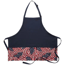 Load image into Gallery viewer, Cardi / DayStar Navy Deluxe American Flag Bib Adjustable Apron