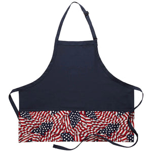 Cardi / DayStar Navy Deluxe American Flag Bib Adjustable Apron