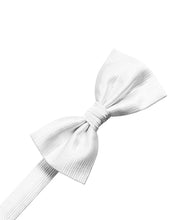 Load image into Gallery viewer, Cristoforo Cardi Pre-Tied White Faille Silk Bow Tie