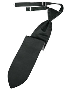 Cardi Pre-Tied Asphalt Herringbone Necktie