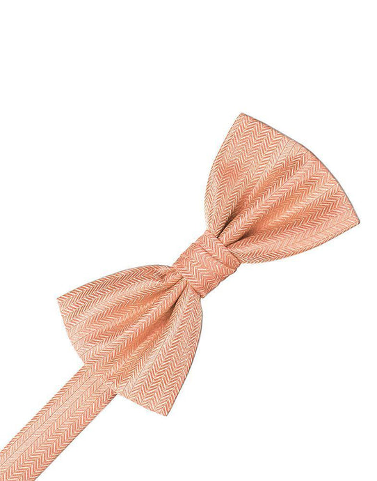 Cardi Coral Herringbone Bow Tie