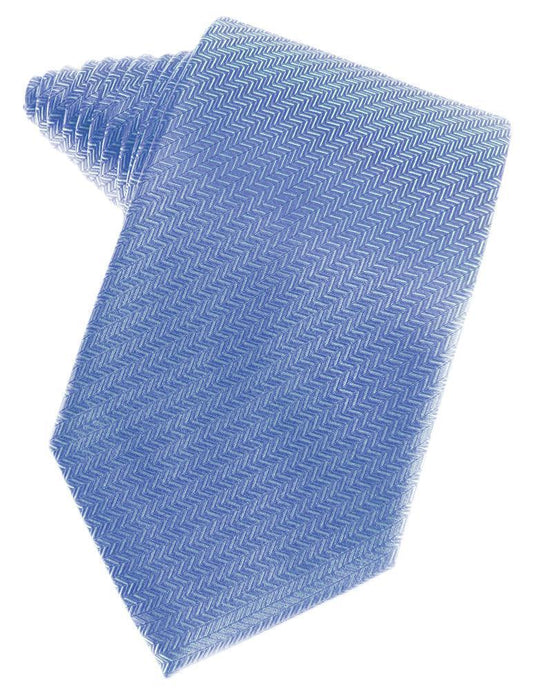 Cardi Self Tie Cornflower Herringbone Necktie