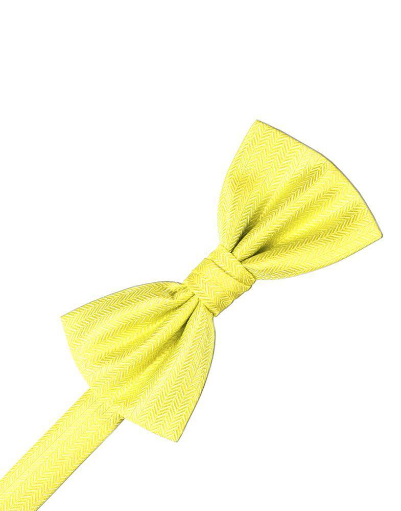 Cardi Lemon Herringbone Bow Tie