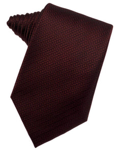 Cardi Self Tie Merlot Herringbone Necktie