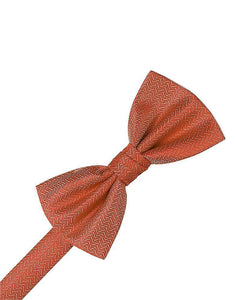 Cardi Persimmon Herringbone Bow Tie