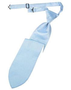 Cardi Pre-Tied Powder Blue Herringbone Necktie