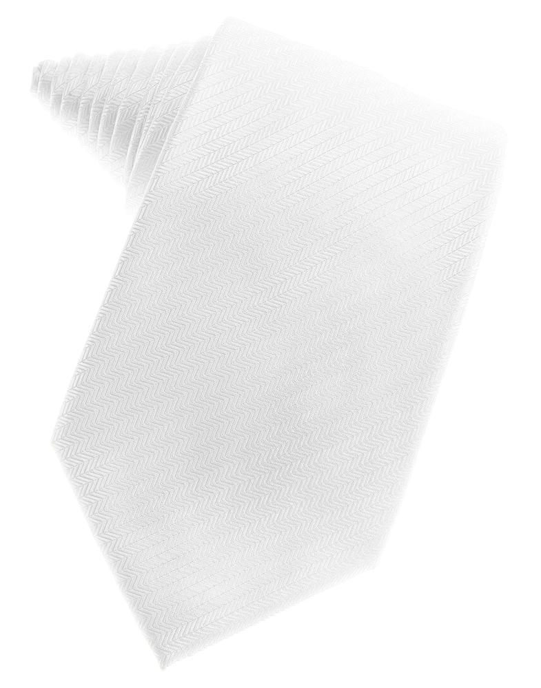 Cardi Self Tie White Herringbone Necktie