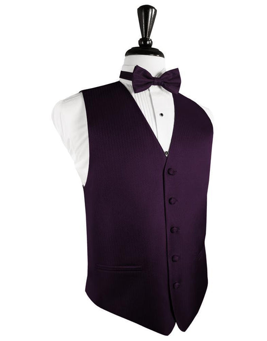 Cardi Raisin Herringbone Tuxedo Vest