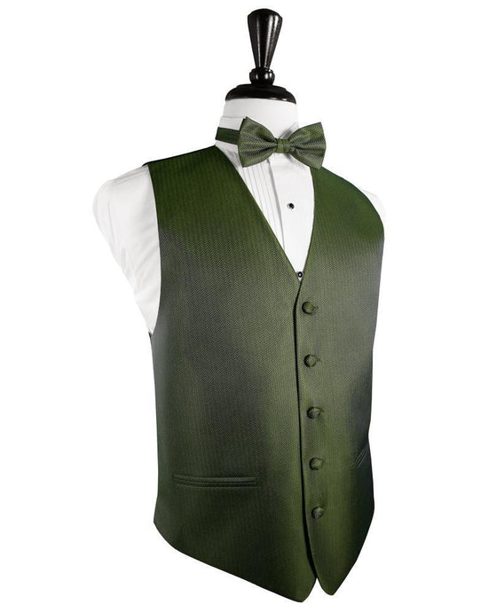 Cardi Sage Herringbone Tuxedo Vest