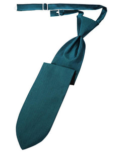 Cardi Pre-Tied Teal Herringbone Necktie