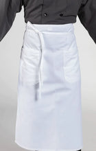 Load image into Gallery viewer, White Full Bistro Apron (2 Patch Pockets)