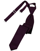 Load image into Gallery viewer, Cardi Pre-Tied Berry Luxury Satin Skinny Necktie