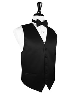 Cardi Black Luxury Satin Tuxedo Vest