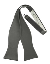 Load image into Gallery viewer, Cardi Self Tie Charcoal Luxury Satin Bow Tie