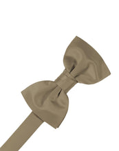 Load image into Gallery viewer, Cardi Pre-Tied Latte Luxury Satin Bow Tie