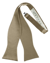 Load image into Gallery viewer, Cardi Self Tie Latte Luxury Satin Bow Tie