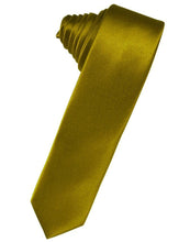 Load image into Gallery viewer, Cardi Self Tie Gold Luxury Satin Skinny Necktie