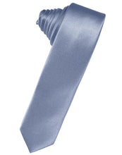Load image into Gallery viewer, Cardi Self Tie Periwinkle Luxury Satin Skinny Necktie