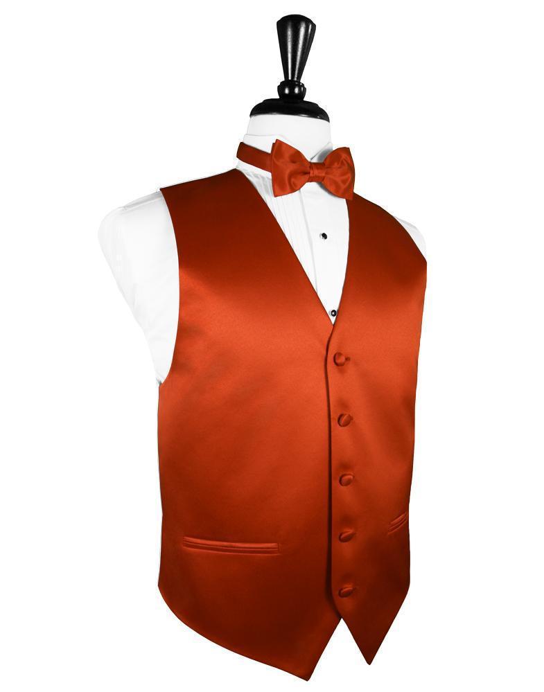 Cardi Persimmon Luxury Satin Tuxedo Vest