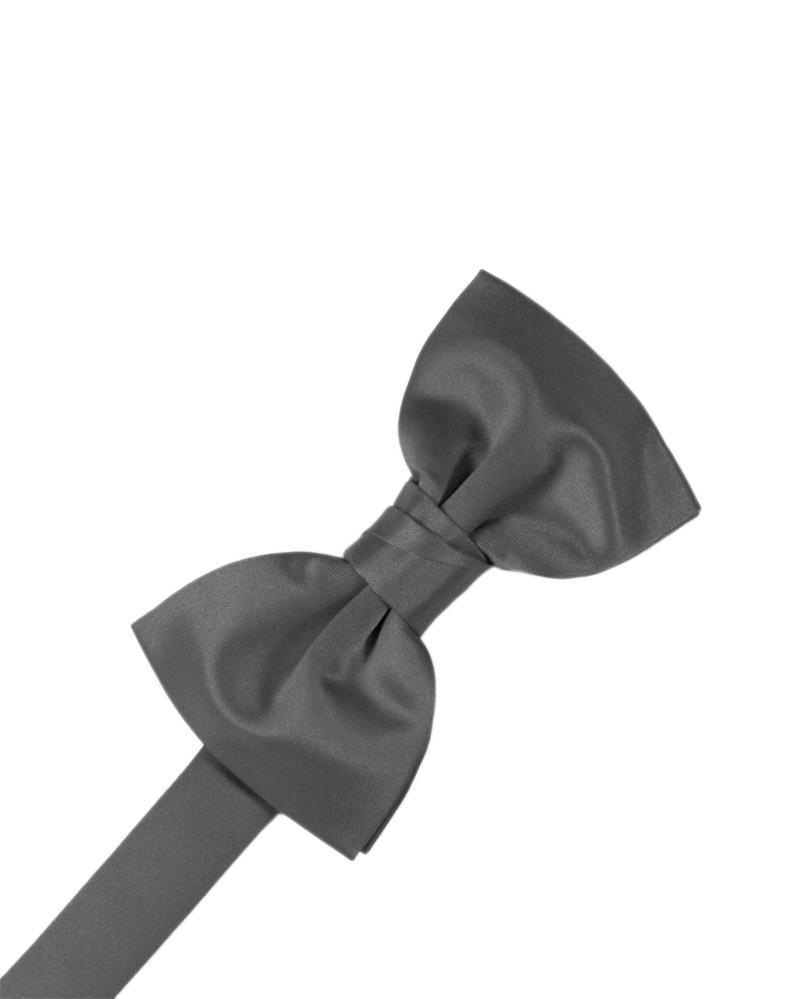 Cardi Pre-Tied Pewter Luxury Satin Bow Tie