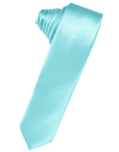 Cardi Self Tie Pool Luxury Satin Skinny Necktie