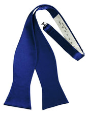 Load image into Gallery viewer, Cardi Self Tie Royal Blue Luxury Satin Bow Tie
