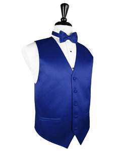 Cardi Royal Blue Luxury Satin Tuxedo Vest