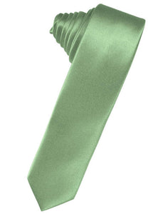 Cardi Self Tie Sage Luxury Satin Skinny Necktie