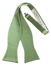 Load image into Gallery viewer, Cardi Self Tie Sage Luxury Satin Bow Tie