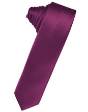 Load image into Gallery viewer, Cardi Self Tie Sangria Luxury Satin Skinny Necktie