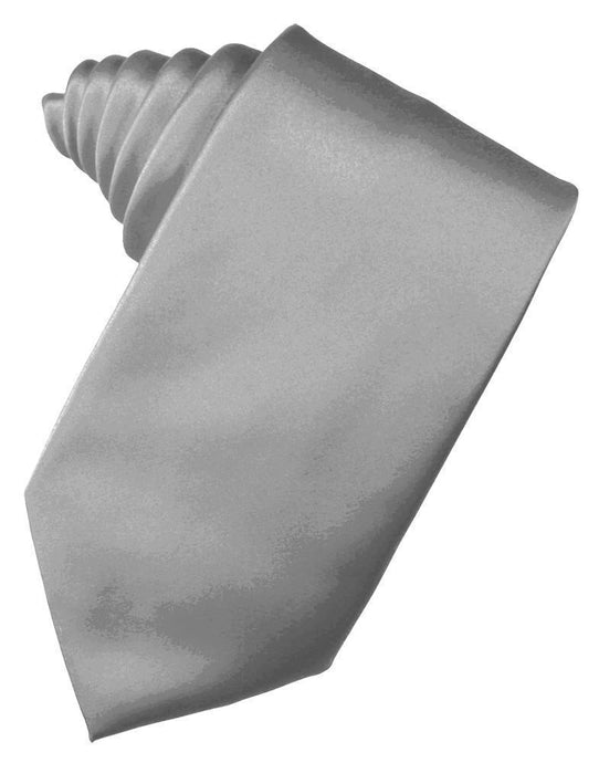 Cardi Self Tie Silver Luxury Satin Necktie