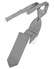 Load image into Gallery viewer, Cardi Pre-Tied Silver Luxury Satin Skinny Necktie