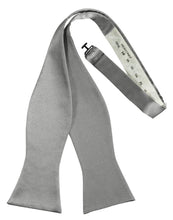 Load image into Gallery viewer, Cardi Self Tie Silver Luxury Satin Bow Tie