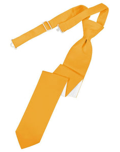 Cardi Pre-Tied Tangerine Luxury Satin Skinny Necktie