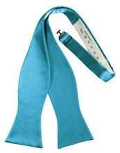 Load image into Gallery viewer, Cardi Self Tie Turquoise Luxury Satin Bow Tie