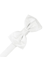 Load image into Gallery viewer, Cardi Pre-Tied White Luxury Satin Bow Tie