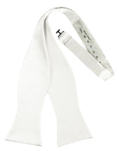 Load image into Gallery viewer, Cardi Self Tie White Luxury Satin Bow Tie