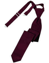 Load image into Gallery viewer, Cardi Pre-Tied Wine Luxury Satin Skinny Necktie