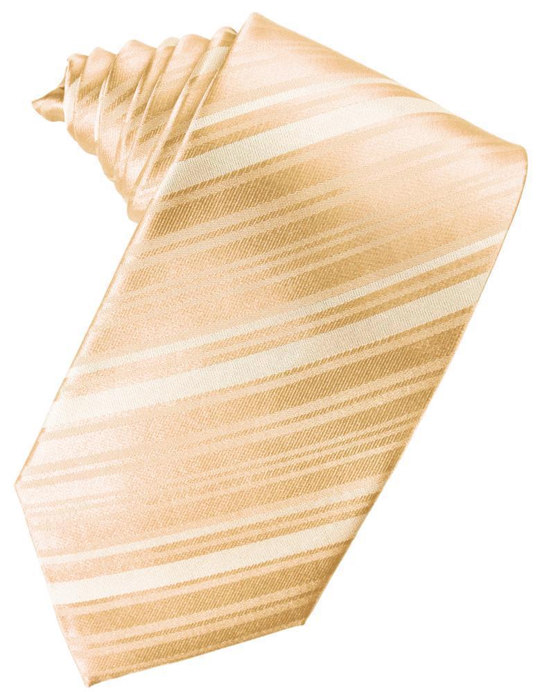 Cardi Self Tie Apricot Striped Satin Necktie