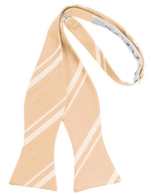 Load image into Gallery viewer, Cardi Self Tie Apricot Striped Satin Bow Tie