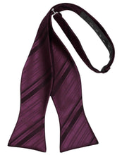 Load image into Gallery viewer, Cardi Self Tie Berry Striped Satin Bow Tie
