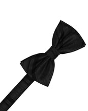 Load image into Gallery viewer, Cardi Pre-Tied Black Striped Satin Bow Tie