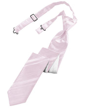 Load image into Gallery viewer, Cardi Pre-Tied Blush Striped Satin Skinny Necktie