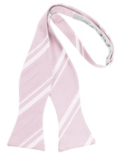 Load image into Gallery viewer, Cardi Self Tie Blush Striped Satin Bow Tie