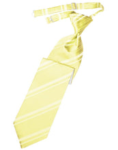 Load image into Gallery viewer, Cardi Pre-Tied Canary Striped Satin Necktie