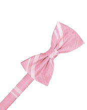 Load image into Gallery viewer, Cardi Pre-Tied Coral Striped Satin Bow Tie